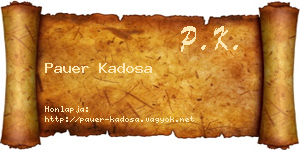 Pauer Kadosa névjegykártya